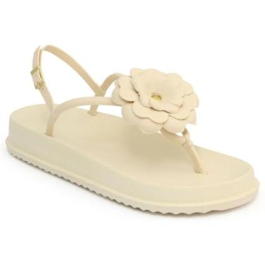 Imagem de Sandália Feminina Flor Nuvem | Leve, Confortável e Antiderrapante (OffWhite, BR, Adulto, Faixa Numérico, 35, 36)
