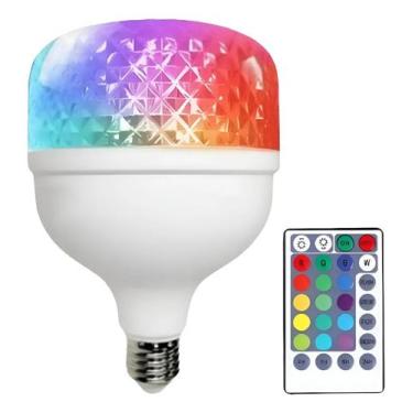 Imagem de Lampada Led RGB Bulbo 30w Colorida Troca Cor Controle Remoto - Brisa L