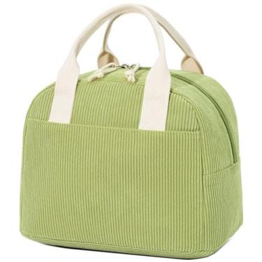Imagem de Lancheira isolada LOVELYWIND Corduroy 27x19x20 cm verde