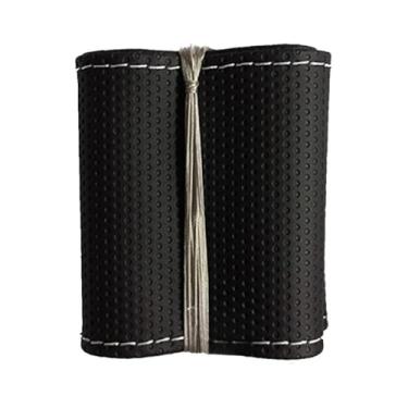 Imagem de Capa Volante Carro Couro Universal Costurada acessórios para carro Premium com Furinhos(Linha Cinza)