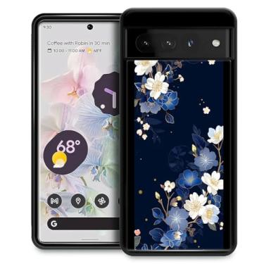 Imagem de CARLOCA Capa compatível com Google Pixel 7 Pro, estampa de flores azuis e brancas para meninas, ultra proteção, à prova de choque, silicone macio, TPU, antiderrapante, traseira