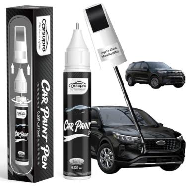 Imagem de Caneta de tinta de retoque de ágata preta metálica (UM) para Ford – Removedor de arranhões de carro 2 em 1 com ponta de caneta e pincel incluídos, correspondência de cor precisa para reparo de
