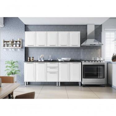 Imagem de Cozinha Completa Branca Em Aço 4 Peças 2 Gavetas Tarsila