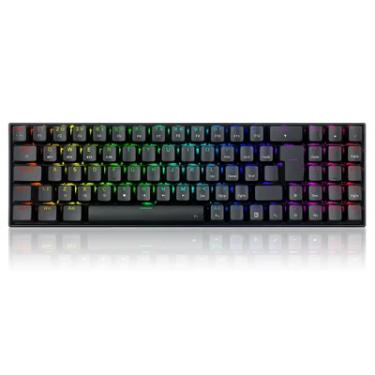 Imagem de Teclado Mecânico Gamer Redragon ZED Pro, RGB, Wireless, Switch Marrom - K627P-WNS-B (PT-BROWN) - Preto