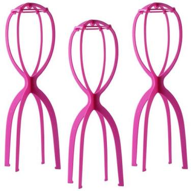 Imagem de Suporte de peruca Dreamlover Tall Stand para perucas longas rosa choqu