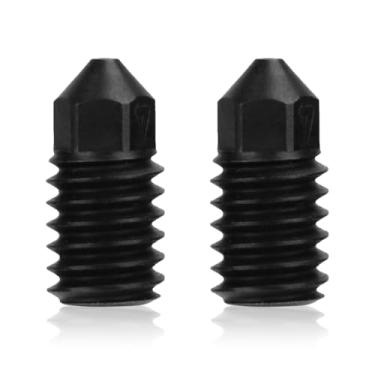 Imagem de 2 peças de bocal de aço endurecido para impressora 3D, bocal de aço endurecido de alta temperatura, acessórios para impressora 3D compatíveis com Bambu Lab A1/A1 Mini (0,4 mm)