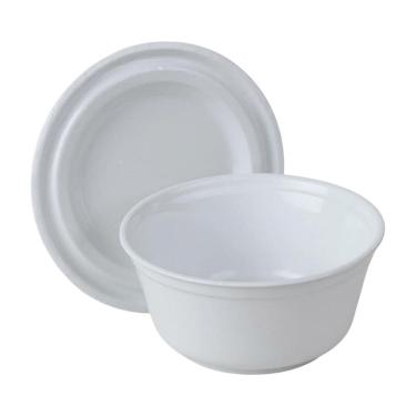 Imagem de Kit 50Un Pote Cumbuca Térmica Com Tampa Isopor 300Ml