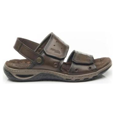 Imagem de Sandália Chinelo Masculino Couro Anatômica Pegada 131668-03, Cravo, 43