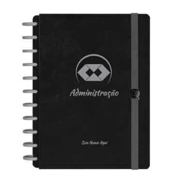 Imagem de Caderno De Disco Iscool Inteligente Personalizado 140 Folhas Profissões Preto Prata Administração Grande G+