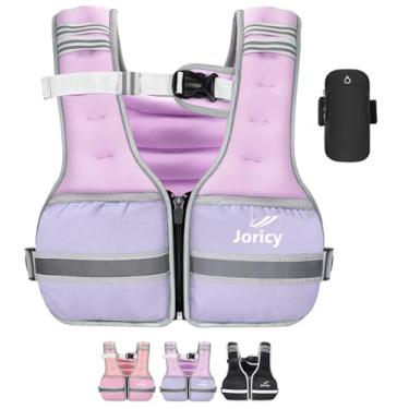 Imagem de Colete pesado feminino masculino 5,4 kg, colete com zíper frontal com tiras refletivas para caminhada, corrida, treino, treinamento de força, perda de peso, feminino, roxo