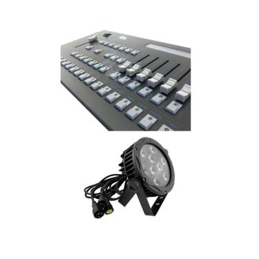 Imagem de Kit 4 Par Led Outdoor Slim E Mesa Controladora Pilot Dmx