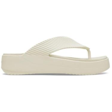 Imagem de Sandália crocs getaway groove platform flip sandstone, 35, Sandstone