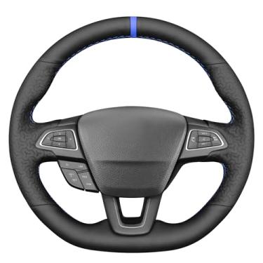 Imagem de MEWANT Capa de volante costurada à mão para Ford Focus MK3 ST 2015-2018/Focus RS 2016-2018 Acessórios de volante para Ford Focus MK3 ST