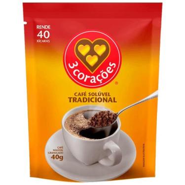 Imagem de Café solúvel 3 coracoes granulado tradicional refil 40g - 3 Corações