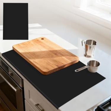 Imagem de Jalopink Tapete protetor de bancada de silicone, grande de 69,5 x 47 cm, resistente ao calor, para cozinha, sala de estar, escritório, protetores de borda de bancada