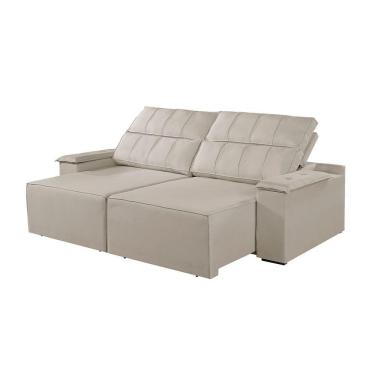 Imagem de Sofá 5 Lugares Retrátil E Reclinável Martins M-182 Veludo Creme