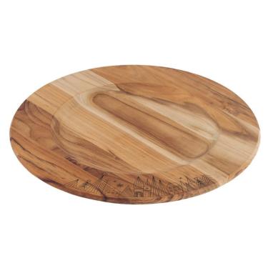 Imagem de Sousplat Redondo Tramontina Casa Natal Em Madeira Teca Fsc Com Acabamento Em Óleo