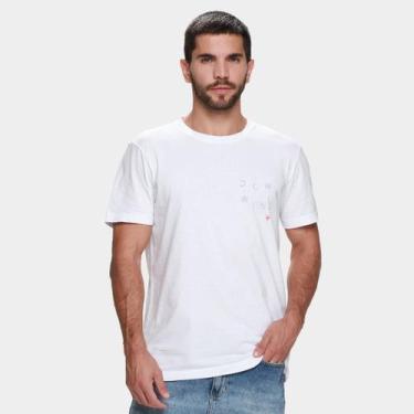 Imagem de Camiseta Slim Osklen Stone Downwind Masculina, Branco, M