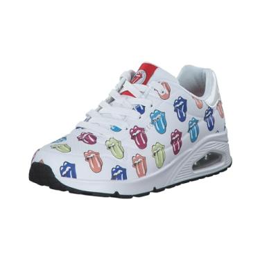 Imagem de Skechers Rolling Stones femininos: UNO SAY IT Loud Tênis 177964 WMLT Branco/Multicolorido, Wmlt Branco Multi, 38 BR