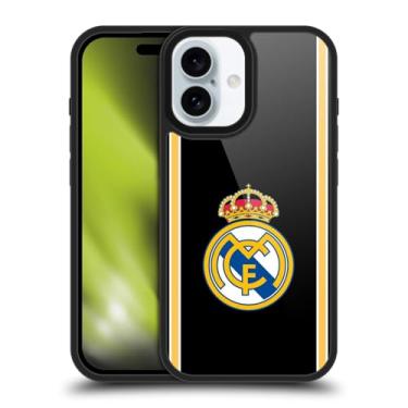 Imagem de Head Case Designs Capa protetora de gel retrô preta oficialmente licenciada pelo Real Madrid CF Bring Back 99/00 [proteção contra quedas de grau militar] compatível com Apple iPhone 16