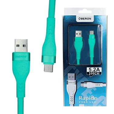 Imagem de Cabo USB Tipo C Celular 5.2A cabo 1M OR-C001/C1 Azul bebe - OBERON