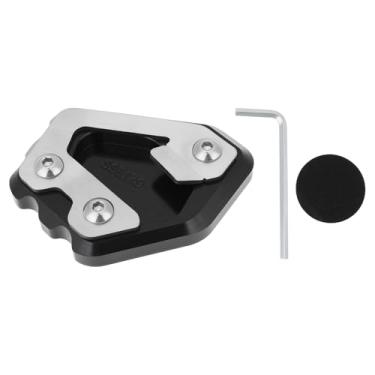 Imagem de Micro Traders Suporte lateral preto para motocicleta com almofada antiderrapante ampliada compatível com BMW F800R F800GT 2015-2021