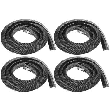 Imagem de X AUTOHAUX 4 peças 0,9 x 150 cm Protetor de roda para carro Protetor de sobrancelha para acabamento de roda decoração padrão de fibra de carbono