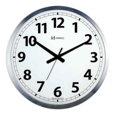 Imagem de Relógio De Parede 40cm Branco Alumínio Herweg 6713