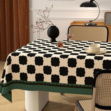 Imagem de Toalha de mesa quadriculada para mesas retangulares estilo francês toalha de mesa rústica, impressa, resistente ao desgaste, impermeável, vinil PVC, capa de mesa para cozinha, piquenique, acampamento