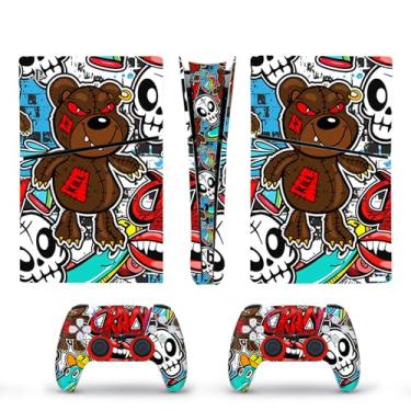 Imagem de Graffiti Monsters PS5 Skins,Cute Paint Doodle Bear Love Durable Vinyl Console Constroller Scratch-Resistant Ps5 Digital Edition Decals for Boys Teens