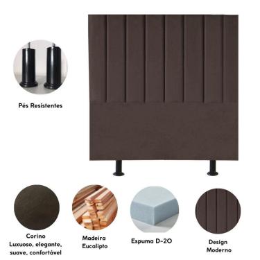 Imagem de Cabeceira Estofada De Cama Casal King 195 Cm Laura Corino Marrom