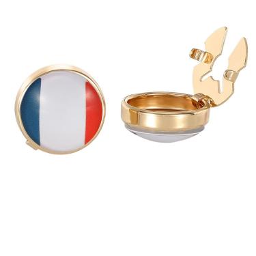 Imagem de Abotoaduras, bandeira francesa para homens, liga banhada a ouro de 1,7 cm