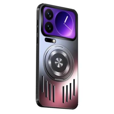 Imagem de FWYANZH Capa magnética para Xiaomi 17 Pro Max/17 Pro/17, suporte de anel dobrável giratório, proteção total da lente, revestimento de radiação de calor de resfriamento, preto, 17 Pro Max