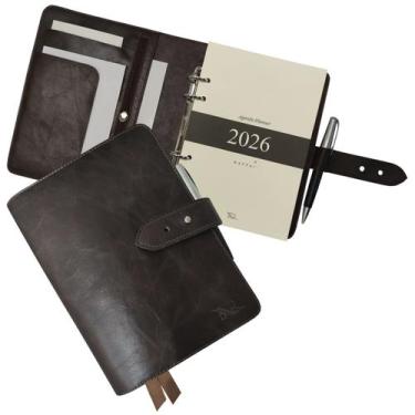 Imagem de Agenda Planner Couro 2026 331-R Personalizada Raffai Couros, Whisky