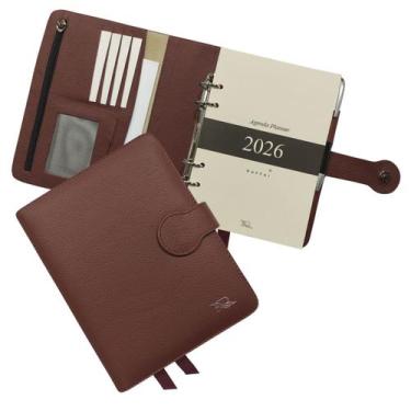 Imagem de Agenda Planner Couro 2026 126-R Personalizada Raffai Couros, Bordô