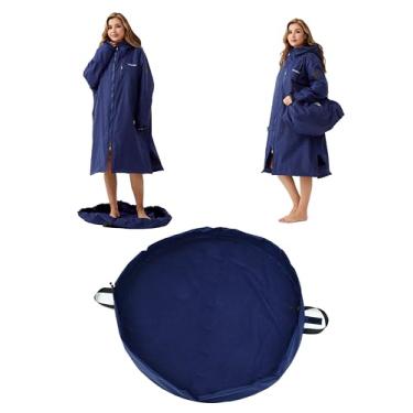 Imagem de VELOROBE Tapete de troca de roupa de mergulho com alça de ombro - Tapete de praia redondo grande para armazenamento de equipamentos de surf e acessórios azul