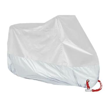 Imagem de 4XL-Capa de motocicleta à prova d'água para todas as estações, à prova de poeira, proteção UV, uso interno, scooter, tecido resistente ao desgaste, capa de motocicleta (prata)