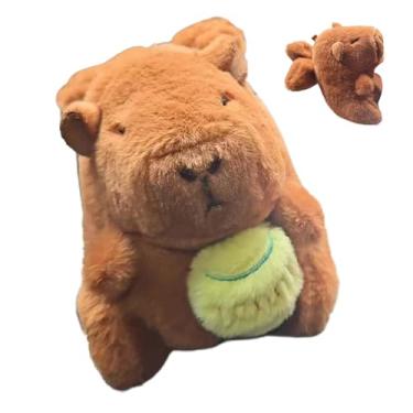Imagem de Shakven Chaveiro de pelúcia de capivara fofo, brinquedo de pelúcia de capivara fofo | Pingente de chaveiros de mochila,Pingente de chaveiros de mochila, brinquedo realista de animais de pelúcia