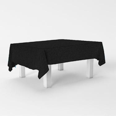 Imagem de Toalha de Mesa Preto Grande PLástca Decoração Festa 137X183cm - Rivfes