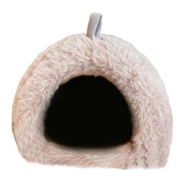 Imagem de Bothyi Casinha quente para hamster, rede suspensa, abrigo interno, para animais de estimação, ideal para brincar e dormir em clima frio, perfeito para, Raiz de Lótus Rosa