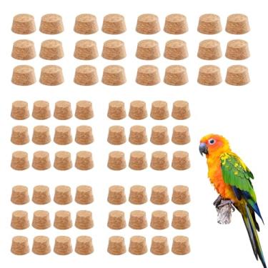 Imagem de JONS NTY 72 rolhas destacáveis para brinquedos de mastigar pássaros – 24 peças grandes e 48 pequenas de cortiça natural, aliviam o tédio e a ansiedade, brinquedos de forrageamento, para periquito