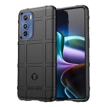 Imagem de IDEWEI Capa adequada para Moto Edge 30. Fibra de carbono refinada, anti-queda, anti-impressão digital, proteção total, capa para Moto Edge 30