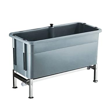 Imagem de TRGCJGH Pia utilitária para lavanderia, pia resistente para lavatória, luminária de lavanderia com economia de espaço para porão, garagem ou loja (120 x 40 x 48 cm/47,2 x 15,7 x 18,3 cm, cinza)