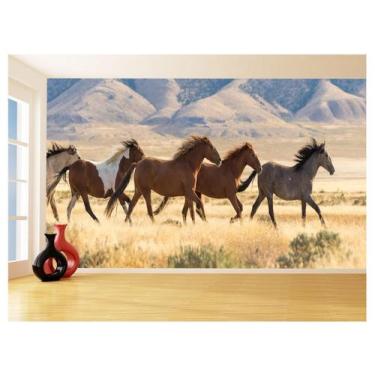 Imagem de Papel De Parede 3D Animais Cavalos Correndo Céu 3,5M Anm297 - Você Dec