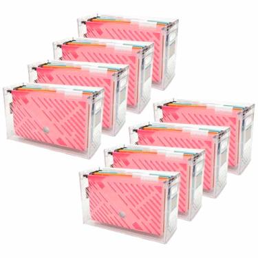 Imagem de 8 Organizador + 6 Pastas Suspensas Dellocolor Caixa Arquivo