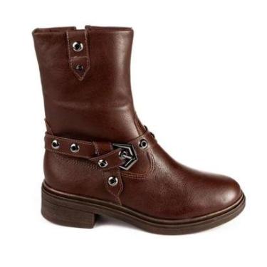 Imagem de Bota Tanara de Cano Médio em Couro Marrom - Feminina - Marr-Feminino