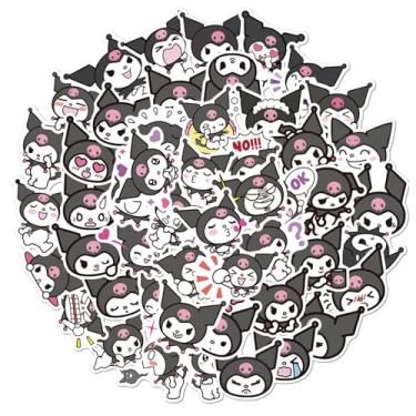 Imagem de Adesivos Kuromi para garrafas de água 50 peças adesivos bonitos, impermeáveis, bonitos e modernos, adequados para copos, telefones, bicicletas, guitarras, malas, piano, skate.