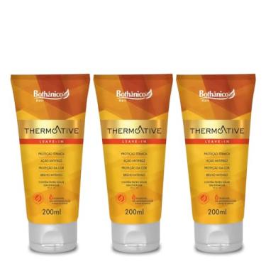 Imagem de Kit 3 Leave In Thermoative 200ml - Proteção Térmica, Filtro Solar, Sem Enxague, Anti Frizz e Brilho Intenso | Bothânico Hair Cosméticos