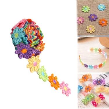 Imagem de 1 rolo de renda de margarida de 90 cm, renda colorida de margarida, adequada para tricô, fita de bordado de casamento, patchwork artesanal DIY, suprimentos de costura e artesanato (1 peça)