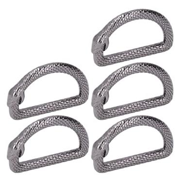 Imagem de Phefop Anéis D de Metal Em Liga de Zinco, Fivela de Chaveiro, Rolamento de Alta Carga para Bolsa, Alça de Bolsa, Conector de Hardware Multifuncional, Projetos de Costura de (Prata Preto)